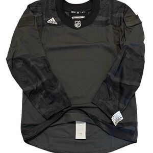 New Adidas NHL Pro Stock I Salute Practice Jersey Military Appreciation Black 58